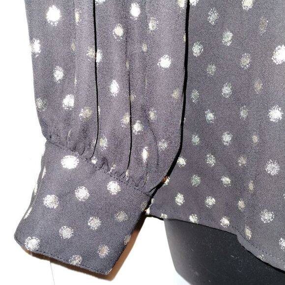 Worthington Black & Gold Long Sleeve Blouse - Picture 9 of 9